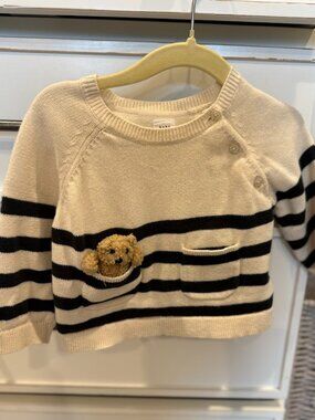 Baby Gap Bear in Pocket Striped Sweatshirt | 6-12M